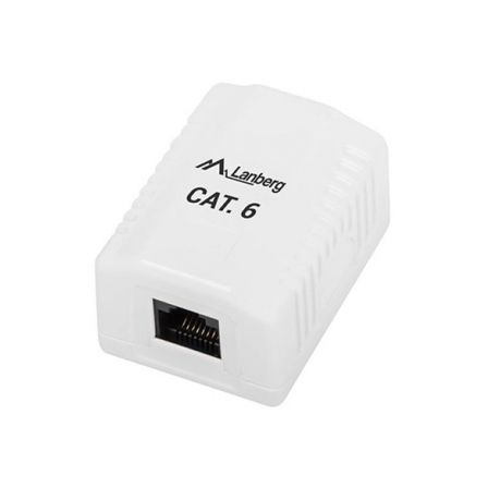 Lanberg OU6-0001-W Roseta de pared RJ-45 Cat.6 Blanco